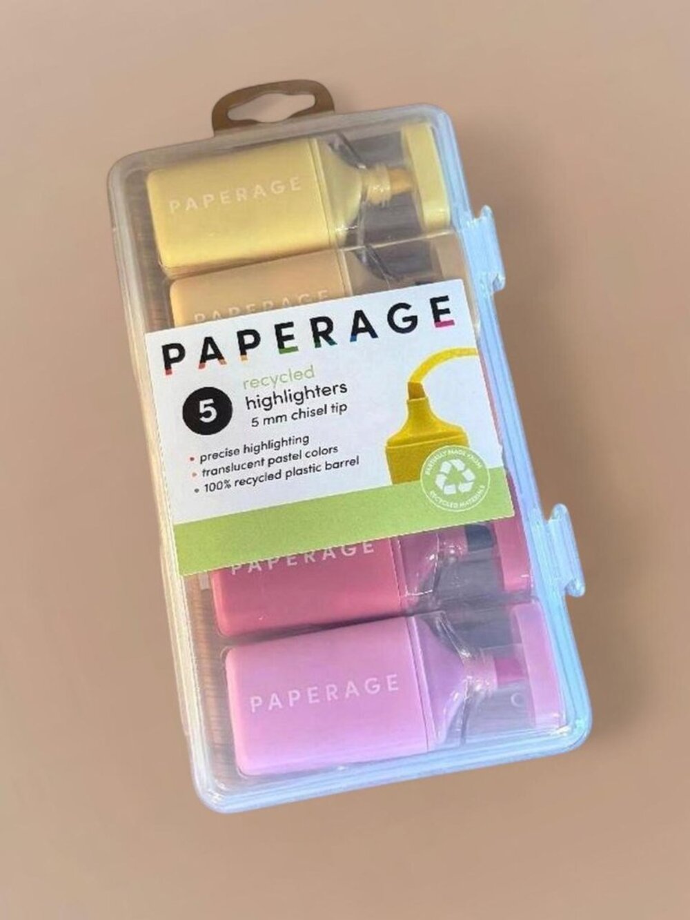 Paperage Warm Highlighters 5-Piece Set